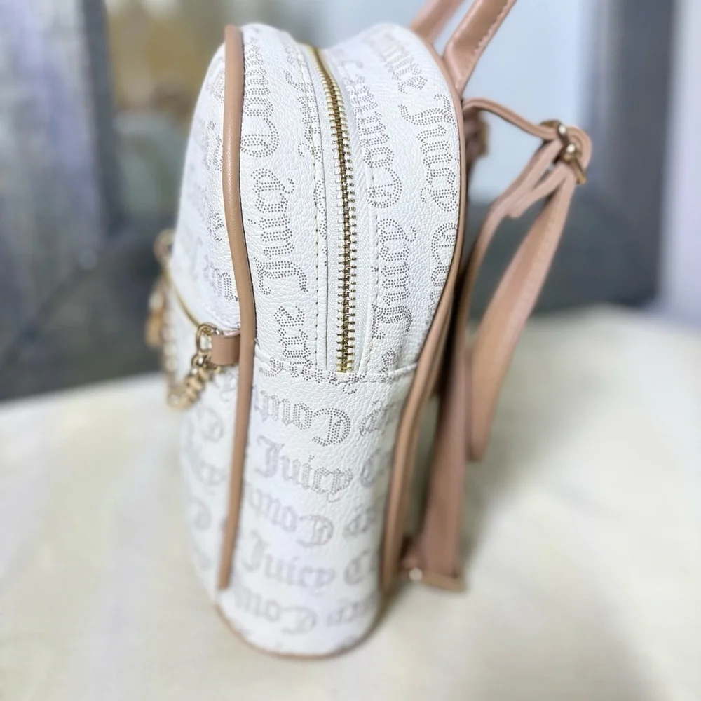 Juicy Couture pecan white and tan mini backpack